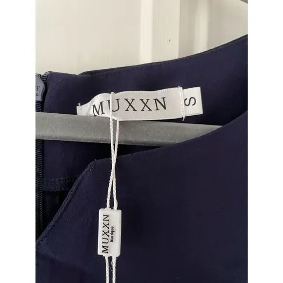 NWT Muxx scoop neck navy dress S - Picture 4 of 4